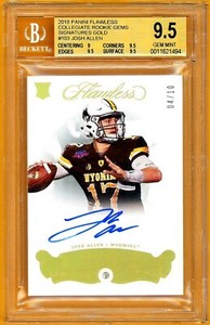 JOSH ALLEN 2018 PANINI FLAWLESS GOLD DIAMOND AUTO RC #04/10 BGS 9.5/10 *POP: 1*