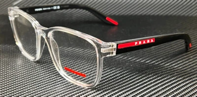 PRADA LINEA ROSSA PS 06PV 2AZ1O1 Crystal Men's 57 mm Eyeglasses - Image 1 of 4