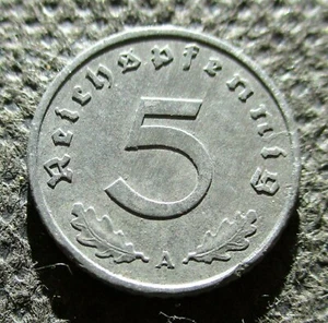 MONEDA ANTIGUA DEL TERCER Reich alemania 5 reichspfennig 1941a berlín segunda guerra mundial  - Imagen 1 de 2