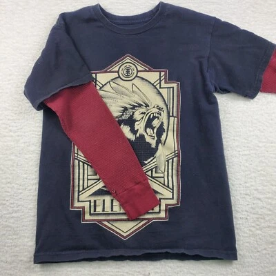 Camiseta térmica manga rayas Element para hombre pequeña en capas Y2K patinador Foto 1 de 4