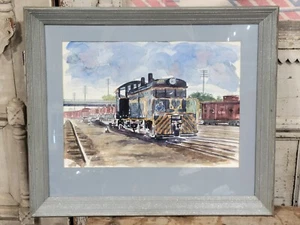 Original Aquarell Gemälde C.S. Townsend L&N RR Railyard Art New Albany IN - Bild 1 von 13