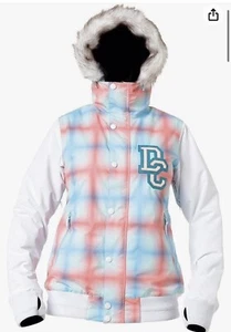 DC Shoes Women’s Water Resistant Snow Puffer Jacket Fur Size Small MultiColoured - Picture 1 of 10