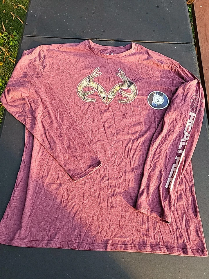 New REALTREE Xtra Light RedCamo Logo Long Sleeve Shirt 2XL Hunting NEW WITH TAGS - Image 1 of 4