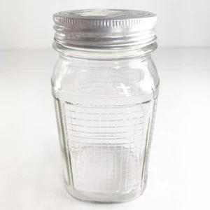 Tarro de vidrio con patrón de gofres Presto de colección 1 Qy buena limpieza + inserto y tapa atornillada - Imagen 1 de 11