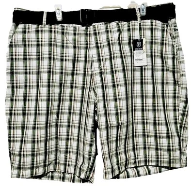 Bermudas de frente plano a cuadros de Swiss Cross blanco, verde y marrón para hombre (50) Foto 1 de 4