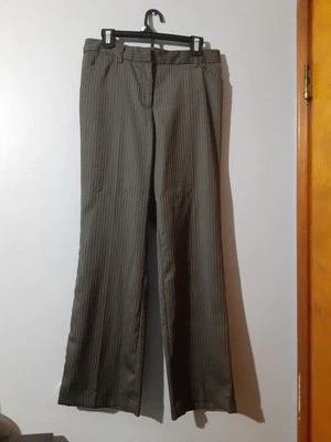 Bogari Women's Pants Silk Blend Flare Wide Gray Stripe Size 8 Office Business  - Image 1 of 4