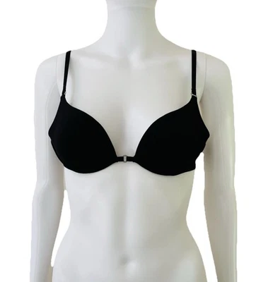 Y2K Gilly Hicks Smooth Fabric Bra Size 34A Black Adjustable Straps Wire T-shirt - Image 1 of 4