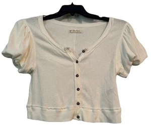 We The Free Cream Color Button Front Top Size Small - Picture 1 of 4