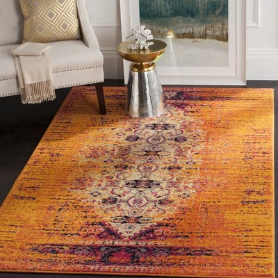 Colección Monaco 5'1" x 7'7" Naranja Multi MNC209H Moderno Boho Abstracto Distr... Foto 1 de 4