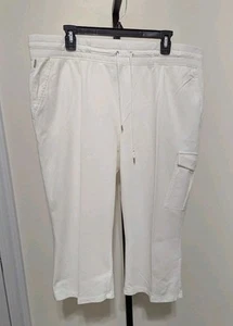 Lauren Ralph Lauren Active Women's Plus White Capri Knit Cotton Stretch Size 2X - Picture 1 of 9
