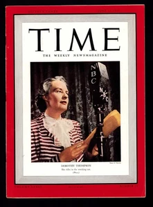 Time Magazine June 15 1939 Journalist Dorothy Thompson Vintage Label on back - Picture 1 of 11