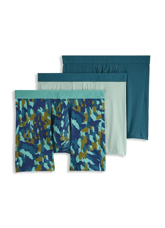 Cueca boxer Jockey masculina à prova de chafe algodão stretch 6" - pacote com 3 - Imagem 1 de 1