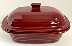 3 Quart Dutch Pampered Chef Ofen Steinzeug tief bedeckt Preiselbeerrot - Bild 1 von 8