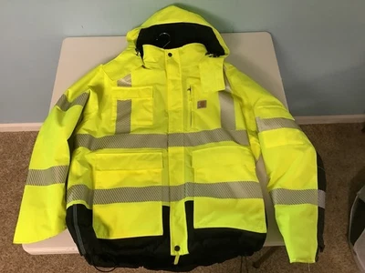 Carhartt High-Visibility Waterproof Class 3 Sherwood Jacket Size L - Image 1 of 4