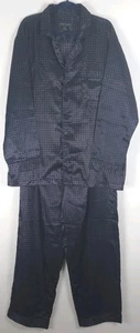 Robert Louis Mens Silk Blend Pajama Set 2-piece L Luxe Satin Geometric READ - Picture 1 of 13