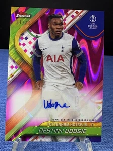 2024-25 Topps Finest Chrome Destiny Udogie/75 Auto Pink Lava Tottenham Spurs - Imagen 1 de 2