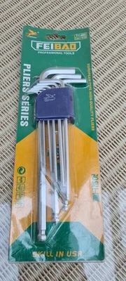 Allen Ball End Long Arm Hex Key set - 9 pieces - 1/16 - 3/8" - Image 1 of 2