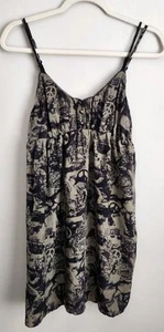 Vintage Y2k Dress Guess 100% Silk Medium Juniors 7 Slip Peace Signs - Picture 1 of 9