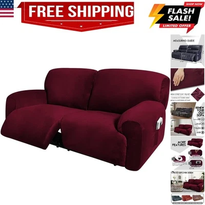 Reclining 2 Seater Sofa, Extra Wide Reclining Love Seat Slipcover, 6-Piece Ve... - Image 1 of 4