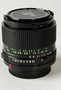 [¡Limpio!] Lente gran angular para cámara fotográfica Canon FD 28 mm f/2 probada en Canon A-1 - Imagen 1 de 11