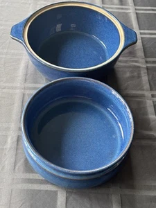 Denby English Stoneware Blue Rams Head Serving Dishes Lot Of 2 Read Description - Picture 1 of 9