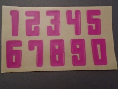 Football helmet Player number decals Full set Flat Pink - Image 1 of 3
