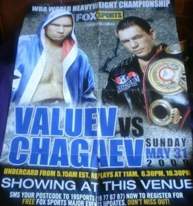 1 X BOXING POSTER 80 X 58 CM VALUEV VS CHAGAEV VGC HAS FOLDS SEE OTHERS - Foto 1 di 1