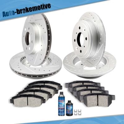 FOR HONDA CIVIC 1994-2000 FRONT + REAR BRAKE PADS AND ROTORS DISCS KIT - Image 1 of 4
