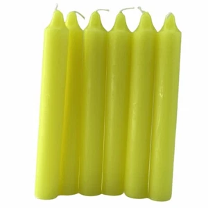 Wicca Yellow Candles  6″ Set of Six Taper Household Altar Ritual Casting Spell  - Picture 1 of 6
