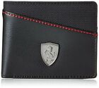 Herren-Geldbörse aus 100 % echtem Leder authentisch Puma Ferrari schwarz zweifach gefaltetes Leder 