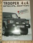 1989 Isuzu Trooper 4X4 Truck Brochure Folder Special Edition German