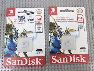 2X SanDisk 64 GB Micro SDXC Memory Card Nintendo Switch & Switch Lite - Picture 1 of 2