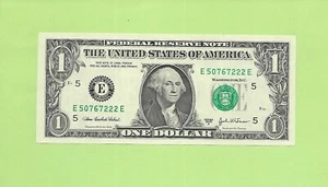 2003A... UNCIRC $1 E 5076 7222 E... 2003A $1 E-E BONITO BILLETE - Imagen 1 de 2