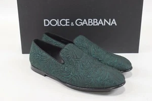 Dolce&Gabbana NWB Loafers / Slippers Size 41 8 US In Dark Green Floral Motif - Picture 1 of 11