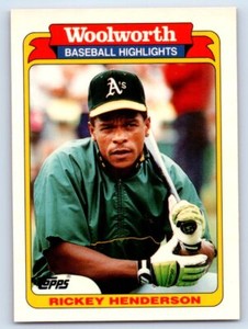 1991  Topps Woolworth Baseball Highlights Baseball #2 Rickey Henderson Athletics