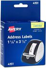 Avery Address Label - 1.12" Width X 3.5" Length - 120/Roll - Permanent - Clear
