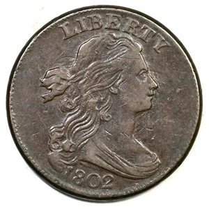 1802 S-227 R-2 Draped Bust Large Cent Coin 1c - Picture 1 of 3