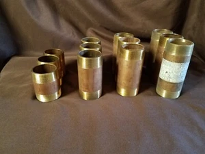 12 Brass 2" Nipples From 3" To 5-1/2" In Length - Picture 1 of 2