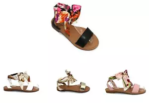 Damenschuhe flach Schal zehenfrei Freizeit Strand Sommer Sandalen - Bild 1 von 13