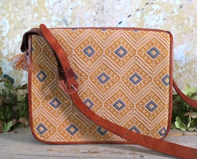 手提包 单肩包 手工制作 Larrainzar 纺织和皮革 Maya Chiapas 墨西哥 — 第 1/4 张图片