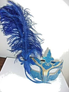 MASK   Gorgeous  EYE   MASK colorful  decorated with father and other decor  - Picture 1 of 5