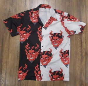 Men’s Devil Print Hawaiian Aloha Shirt M - Picture 1 of 1