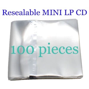 Resealable Outer Replacement Plastic Sleeves for MINI LP CDs 100 pieces - Imagen 1 de 2
