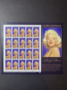 Marilyn Monroe Legends of Hollywood USA 20 Stamp Sheet: US Postal Service - Mint - Picture 1 of 2