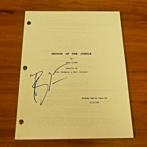 Brendan Fraser Signed George of The Jungle Movie Script Cover