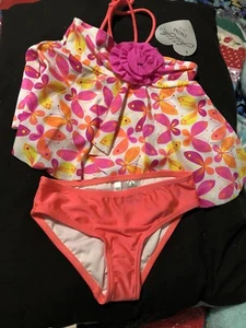 NIP 2pc. Pink/Peach Butterfly Swimsuit Size 4T - Picture 1 of 6