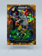 AARON RODGERS 2020 Panini Prizm ORANGE ICE Refractor SP #206 Packers Jets
