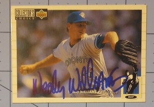 1994 Upper Deck CC #300	Woody Williams (Blue Jays) autographed baseball card