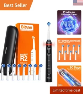 Rotating Electric Toothbrush - 8 Brush Heads, Travel Case, 5 Modes - Fast Charge - Picture 1 of 11