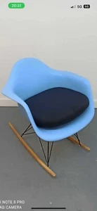 Blue Chairs - Choose from Rocking Chair Legs or Wire Eiffel Legs.Eames Inspired - Picture 1 of 7